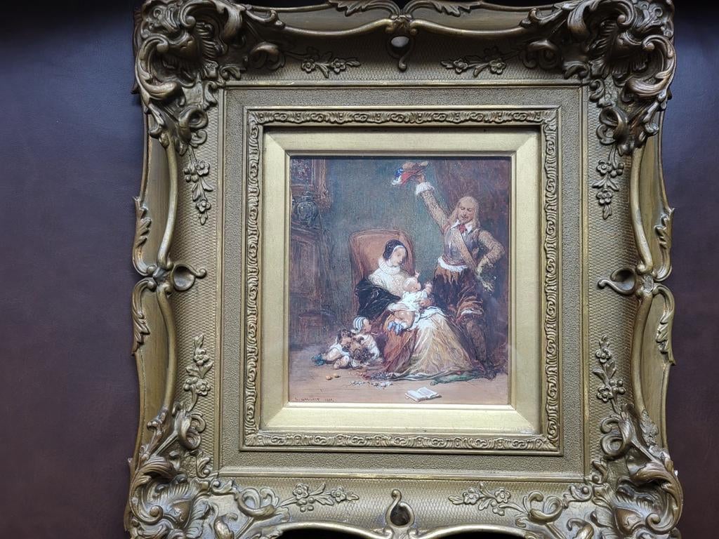 Schilderij met lijst - kleine beschadiging, Antiek en Kunst, Kunst | Schilderijen | Klassiek, Ophalen