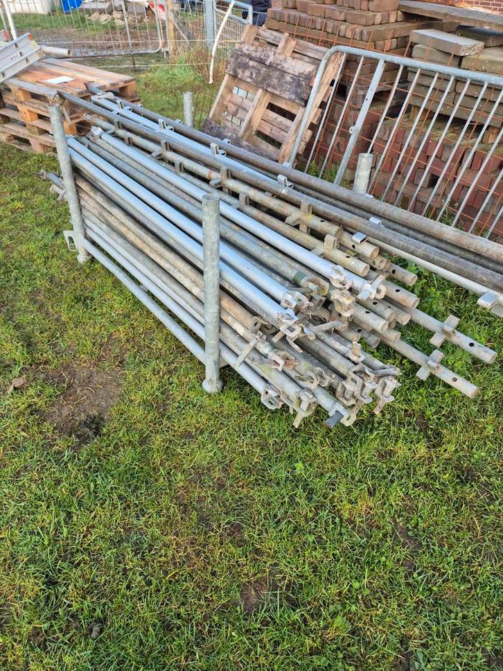 Stalen steiger, kwikform, matemco, steigerplanken, Doe-het-zelf en Verbouw, Steigers, Gevelsteiger, 5 meter of hoger, Ophalen of Verzenden