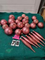 kerstballen roze [oud rose] 25 stuks [b78], Diversen, Kerst, Ophalen of Verzenden