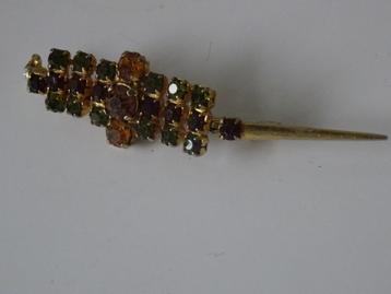 Antieke broches strass stenen amber groen roze broches beschikbaar voor biedingen