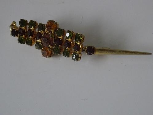 Antieke broches strass stenen amber groen roze broches, Sieraden, Tassen en Uiterlijk, Broches, Gebruikt, Overige materialen, Overige kleuren