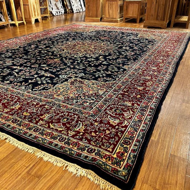 Trendy origineel Perzisch tapijt – 364 x 264 cm –Kerman, Huis en Inrichting, Stoffering | Tapijten en Kleden, Gebruikt, 200 cm of meer