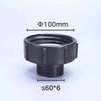 IBC adapter S100x8 (100 mm) naar S60x6 (60 mm), Nieuw, Kunststof, Ophalen of Verzenden, 150 liter of meer