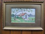 Oud tuinhuis. Originele antieke aquarel., Ophalen of Verzenden