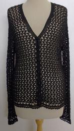 Feestelijk bewerkt zwart vestje/top! L, Kleding | Dames, Tops, Verzenden, Zwart, Maat 42/44 (L), Zo goed als nieuw