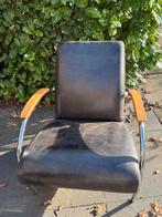 Vintage Gelderland fauteuil, Ophalen, Gebruikt, 50 tot 75 cm, Leer