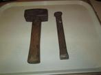 Vuisthamer 1 kg, 23 cm. + Beitel, 20 cm, Doe-het-zelf en Verbouw, Gereedschap | Handgereedschap, Ophalen, Gebruikt
