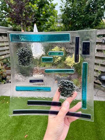 Art glas schaal blauw zwart paars transparante beschikbaar voor biedingen