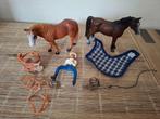 Schleich 40188 Western set met ruiter en twee paarden, Ophalen of Verzenden, Zo goed als nieuw
