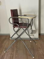 Vintage kinderstoel - chroom met skai (echt jaren60), Kinderen en Baby's, Kinderstoelen, Ophalen, Gebruikt, Overige typen, Afneembaar eetblad