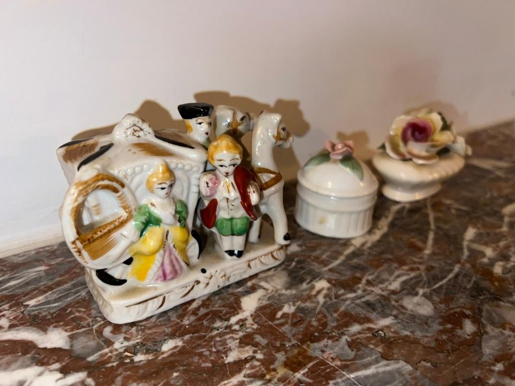 Set van 3 porseleinen beeldjes/figuurtjes, Ophalen of Verzenden
