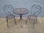Ijzeren bistro set ( 2 stoelen en 1 tafel), Ophalen, Gebruikt, Overige materialen, 2 zitplaatsen