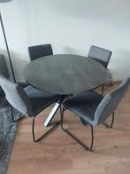 Ronde Eettafel met 4 stoelen, Huis en Inrichting, Tafels | Eettafels, Ophalen, Rond, Zo goed als nieuw, Vier personen