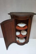 Antieke eiken kast/bovenkast/toonbankkast met halfronde deur, Antiek en Kunst, Ophalen