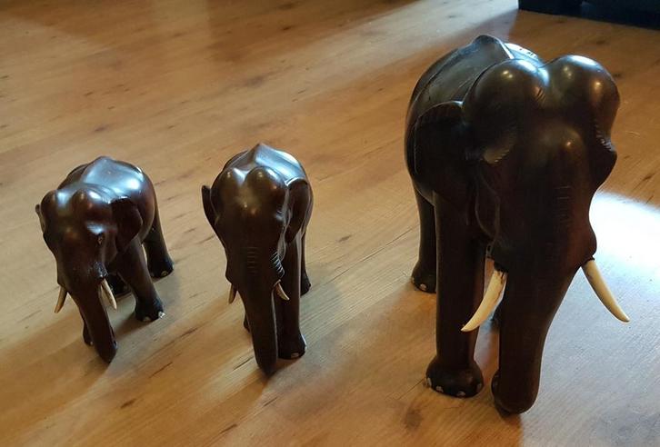 Handgemaakte pallisander rosewood olifantenset, Antiek en Kunst, Kunst | Beelden en Houtsnijwerken, Ophalen of Verzenden