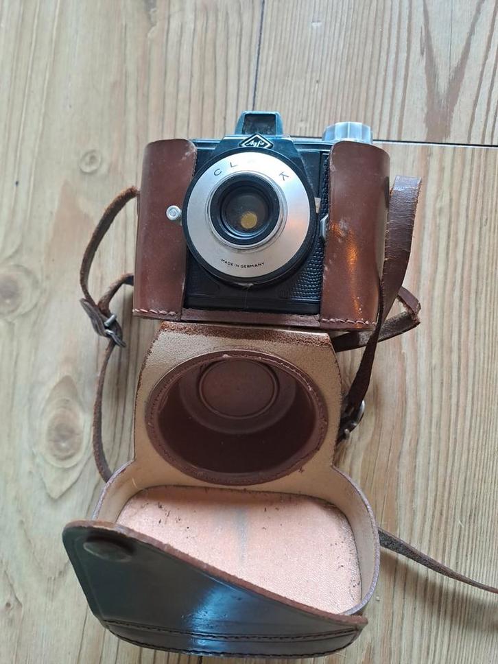 Agfa Clack Camera met origineel leren tasje, Audio, Tv en Foto, Fotocamera's Analoog, Gebruikt, Compact, Ophalen of Verzenden