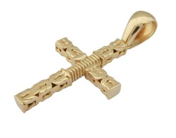 Zwaar 18 karaat Gouden Kruis Koningsschakel Ketting - hanger beschikbaar voor biedingen
