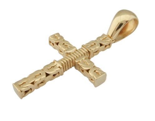Zwaar 18 karaat Gouden Kruis Koningsschakel Ketting - hanger, Sieraden, Tassen en Uiterlijk, Kettinghangers, Nieuw, Goud, Goud