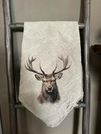 Shabby linnen doek, hert, edelhert, Huis en Inrichting, Woonaccessoires | Overige, Ophalen of Verzenden, Nieuw