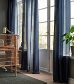 Ikea gordijnen NIEUW Stenfrö, donkerblauw, Vitrage, Nieuw, Ophalen of Verzenden, 200 cm of meer
