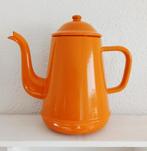vintage oranje emaillen koffiepot, Ophalen of Verzenden