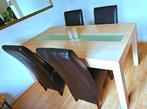 Eettafel met 4 stoelen, zo goed als nieuw., Huis en Inrichting, Tafels | Eettafels, Ophalen of Verzenden, Zo goed als nieuw