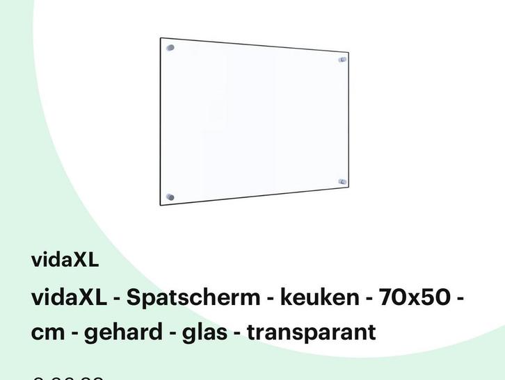 Glazen Spatscherm voor Keuken, Huis en Inrichting, Keuken | Keukenelementen, Nieuw, Minder dan 100 cm, 50 tot 100 cm, Minder dan 25 cm