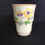 Société Céramique Maestricht beker mok bloemen paars geel, Antiek en Kunst, Ophalen of Verzenden