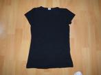 Zwart basic t-shirt van de HEMA, maat 146/152 ZGAN!, Meisje, Ophalen of Verzenden, Zo goed als nieuw, Shirt of Longsleeve