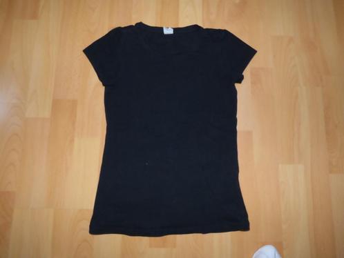 Zwart basic t-shirt van de HEMA, maat 146/152 ZGAN!, Kinderen en Baby's, Kinderkleding | Maat 146, Zo goed als nieuw, Meisje, Shirt of Longsleeve