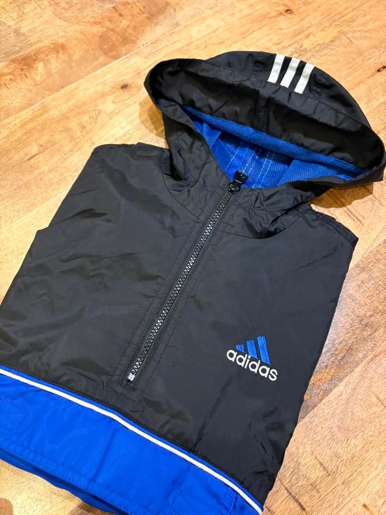 Adidass anorak jas – zwart/blauw (Youth M), Ophalen of Verzenden, Zo goed als nieuw, Jongen of Meisje, Jas