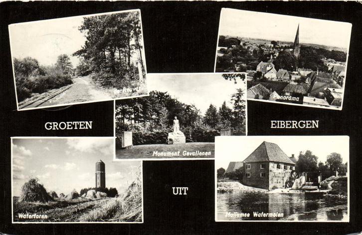 Groeten uit Eibergen - 5 afb o.a. Watertoren - 1972 gelopen, Verzamelen, Ansichtkaarten | Nederland, Gelopen, Noord-Brabant, Voor 1920