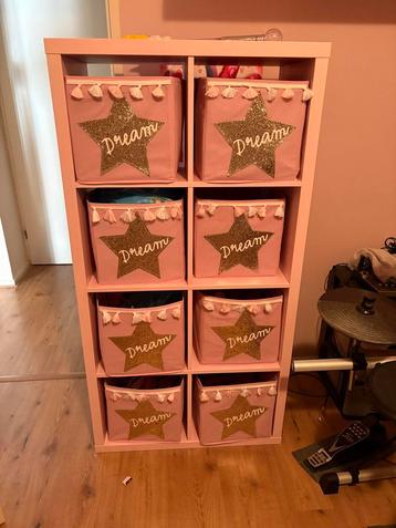 Roze opbergkast met 8 manden – Dream sterren design beschikbaar voor biedingen