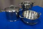Demeyere pannen set, Huis en Inrichting, Keuken | Potten en Pannen, Ophalen, Gebruikt, Rvs, Pannenset