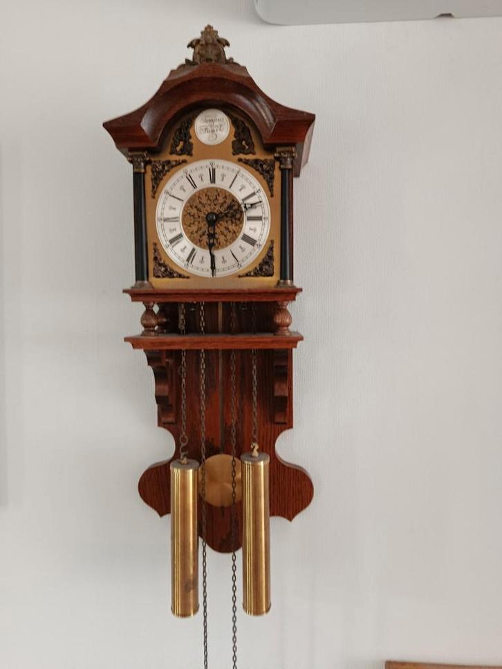 Antieke Wandklok met Gewichten, Antiek en Kunst, Antiek | Klokken, Ophalen of Verzenden