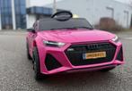 Audi RS6 12v wit Afstands. - Leder - Rubberband - Bleutooth, Kinderen en Baby's, Speelgoed | Buiten | Voertuigen en Loopfietsen
