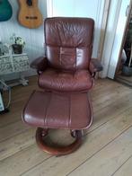 Originele stressless draai fauteuil met voetenbankje, Huis en Inrichting, Fauteuils, Ophalen, Gebruikt