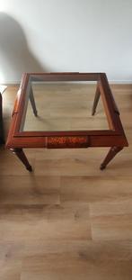 Salontafel klassiek, hout/glas, Huis en Inrichting, Tafels | Salontafels, Ophalen, Gebruikt, 100 tot 150 cm, 50 tot 75 cm
