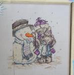 Me to You Teddybeer naast sneeuwpop borduurpatroon, Hobby en Vrije tijd, Borduren en Borduurmachines, Ophalen, Nieuw, Handborduren