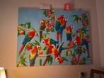 schilderij papegaai 1 van 2, Antiek en Kunst, Ophalen of Verzenden