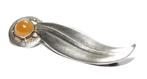 Schitterende Art Deco Zilver Komeet Honing Opaal Broche, Sieraden, Tassen en Uiterlijk, Antieke sieraden, Verzenden, Zilver, Broche