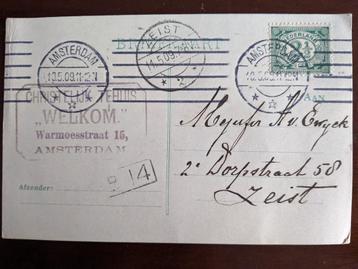 NL 1905; Briefkaart verzonden van Amsterdam naar Zeist LEES beschikbaar voor biedingen