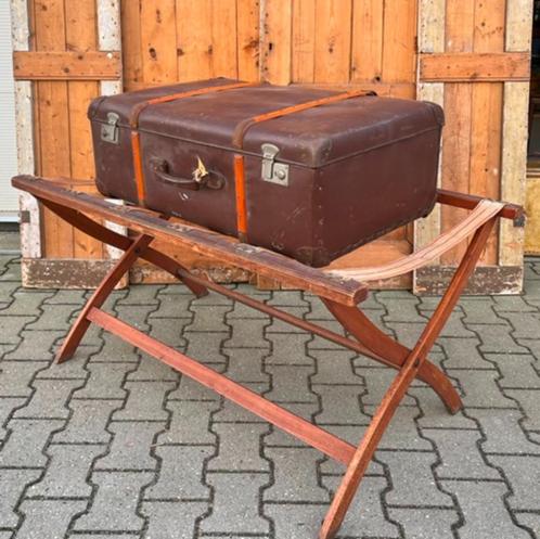 Kofferstandaard kofferrek hout opklapbaar hotelrek Engeland, Antiek en Kunst, Antiek | Woonaccessoires, Ophalen