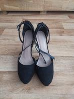 Zwarte plateau pumps met enkelbandjes mt 44, Verzenden, Gedragen, Zwart