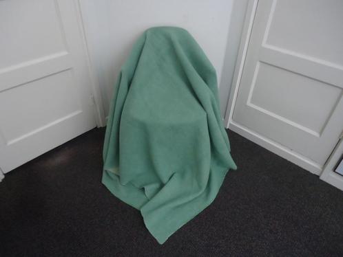 Retro vintage pastelgroen/mintgroen wollen deken/woondeken, Huis en Inrichting, Woonaccessoires | Plaids en Woondekens, Gebruikt