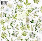 Stickers, bloemen planten wit groen, journaling, scrapbook, Ophalen of Verzenden, Nieuw, Versiering of Embellishment