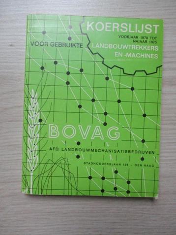 Koerslijst landbouwtrekkers en machines + serienummers 1970 beschikbaar voor biedingen