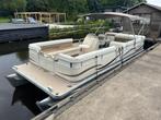 Pontonboot 90 pk Bimini partyboot Yamaha, Watersport en Boten, Vis- en Consoleboten, 6 meter of meer, Zo goed als nieuw, Ophalen