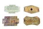 4 Nederlandse rijwielbelastingplaatjes uit de jaren 193., Ophalen of Verzenden, Gebruikt