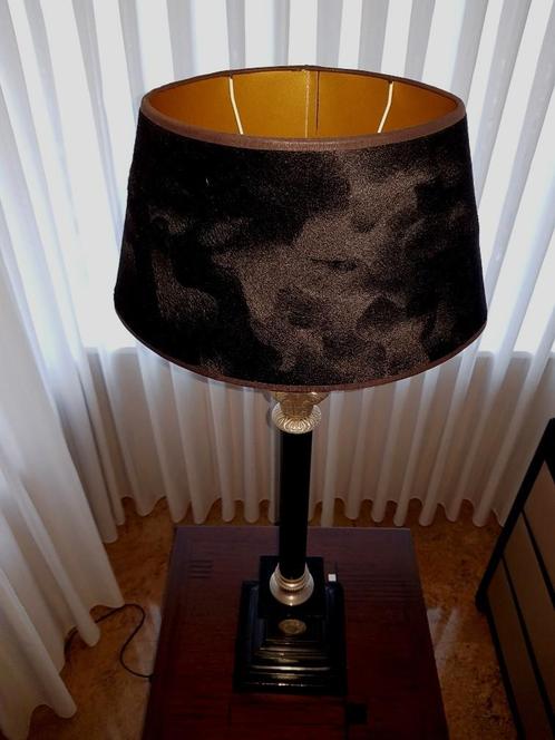 Prachtige Kuster style Tafellamp zwart oud-zilver accenten, Huis en Inrichting, Lampen | Tafellampen, Zo goed als nieuw, 75 cm of meer